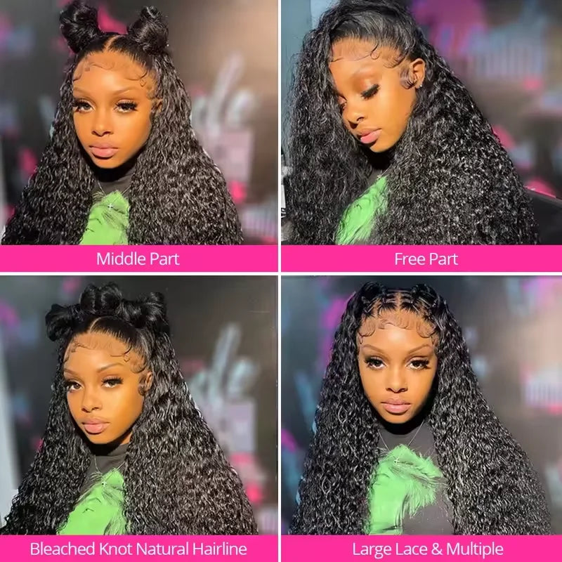 Moisie Deep Wave 13x4 Full Lace Wig Natural Color Full Lace Frontal Wig Brazilian Human Hair Wig for Women