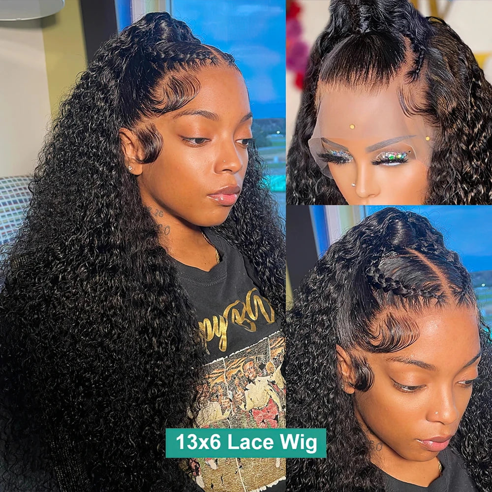 250 Density Deep Wave 360 13x6 13x4 HD Lace Front Human Hair Wig 4x4 6x6 Glueless Wig 30 Inch Curly Lace Frontal Human Hair Wig