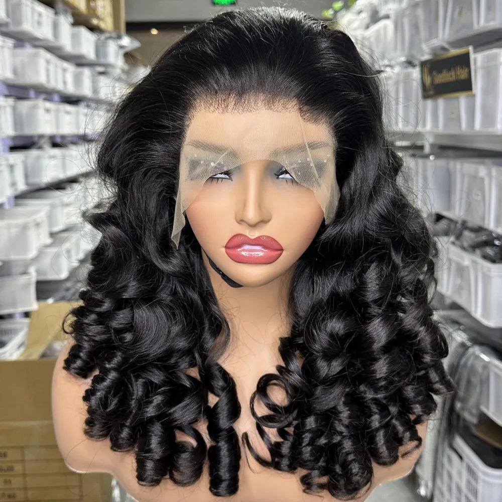 GL Luxury Wigs Bouncy Spring Curly Raw Vietnamese Hair 3D Loose 13x6 Hd Human Hair Lace Front Wig Raw Indian Hair Frontal Wigs