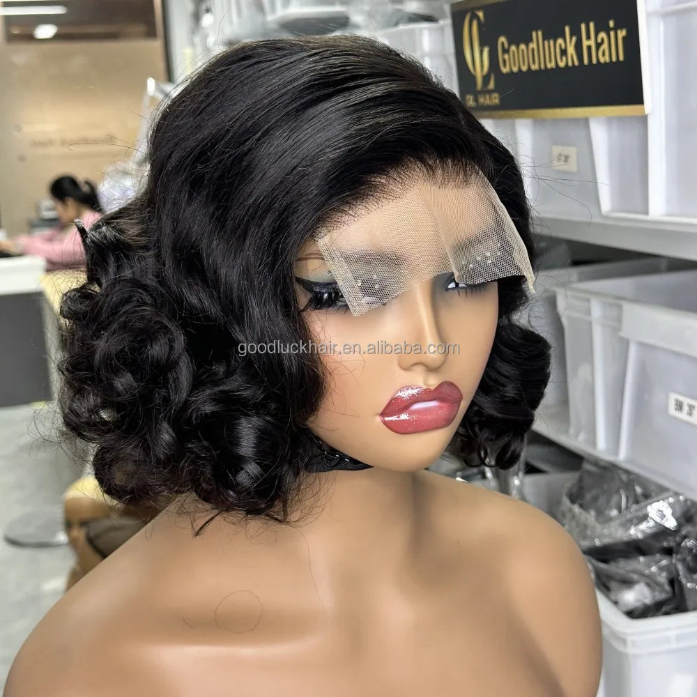 GL Luxury Wigs Bouncy Spring Curly Raw Vietnamese Hair 3D Loose 13x6 Hd Human Hair Lace Front Wig Raw Indian Hair Frontal Wigs