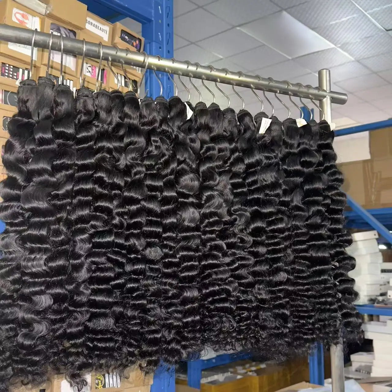 Wholesale Raw Human Hair Extension Cuticle Aligned Burmese Kinky Curly Hair Bundles