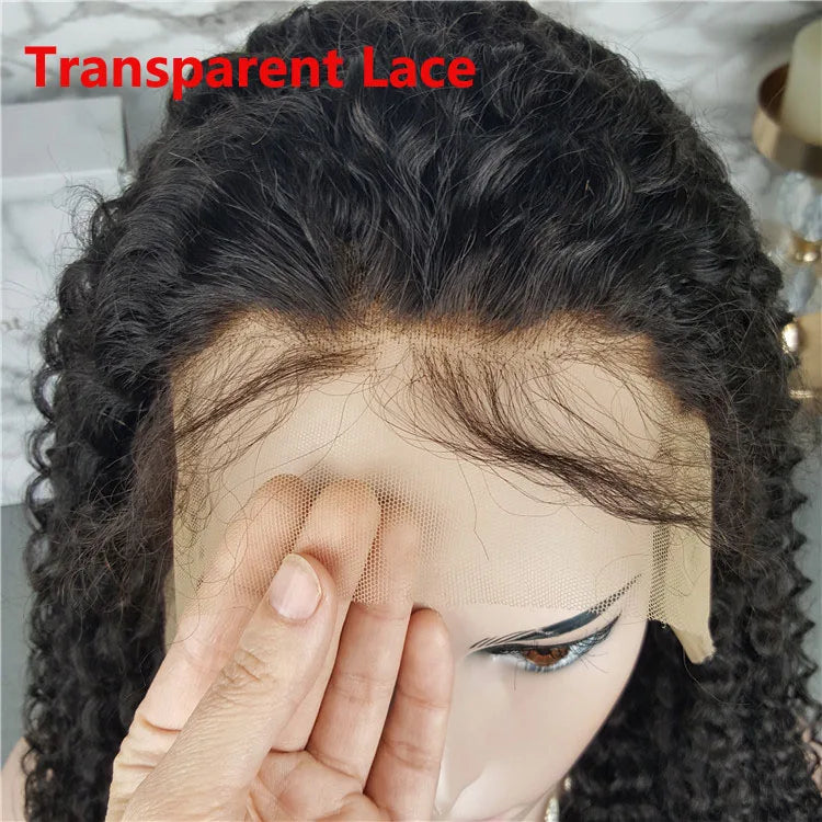Wholesale Raw Kinky Curly Hair Virgin Cuticle Aligned Human Hair Lace Front Wig for Black Women Transparent HD Lace Frontal Wig