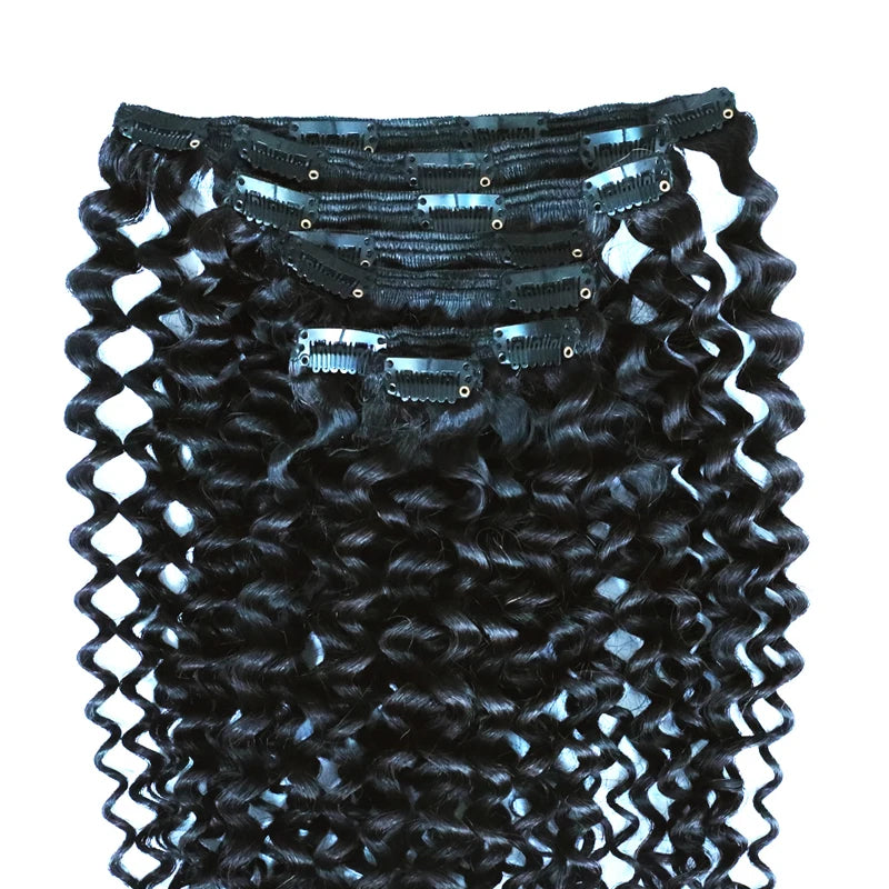 Brazilian Virgin Remy Hair Extensions Afro Kinky Curly Clip Ins Natural Color Kinky Curly Hair Targeted for Human Hair Chinese