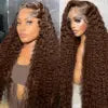 Raw Indian Hair Chocolate Brown Body Wave Colored HD Lace Front Human Hair Wig for Women Preplucked 13X6 Lace Frontal Wigs