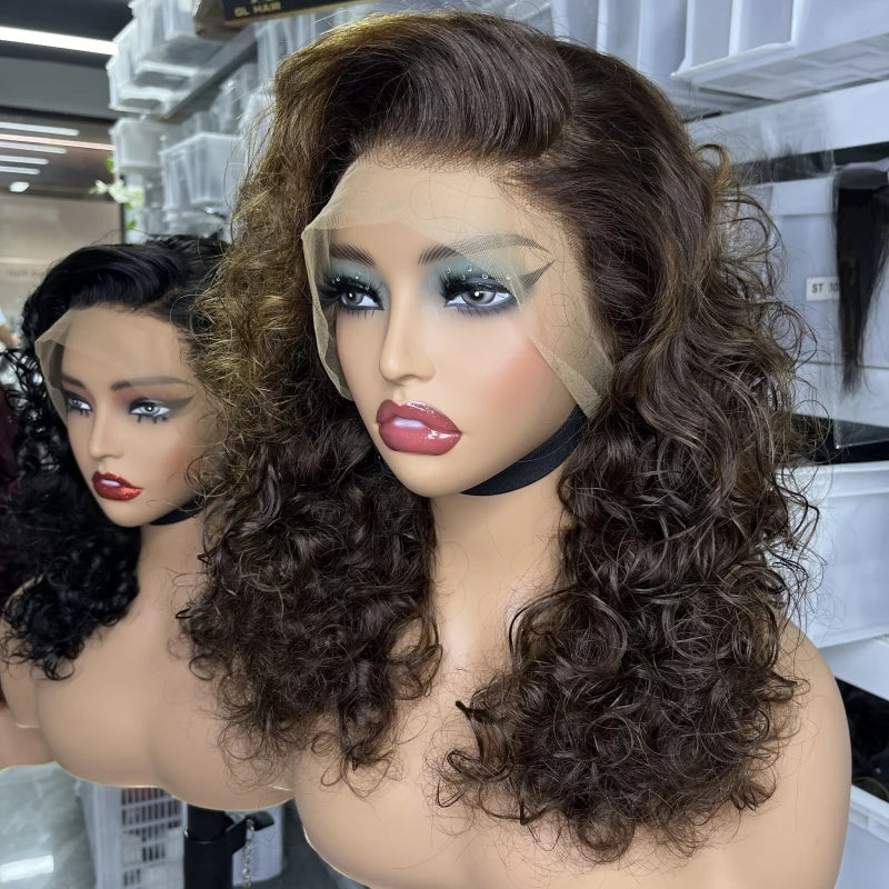GL Luxury Wigs Bouncy Spring Curly Raw Vietnamese Hair 3D Loose 13x6 Hd Human Hair Lace Front Wig Raw Indian Hair Frontal Wigs