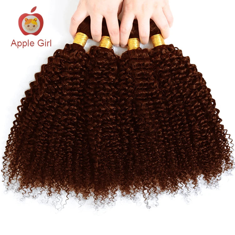 Wholesale Dropshipping 10A Unprocessed Raw Indian Kinky Curly Remy Virgin Hair Light Brown Human Hair Weave Bundles