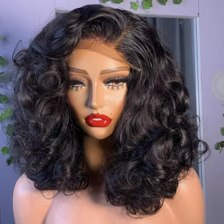 4x4 5x5 HD Lace Front Brazilian Hair Wig Glueless Bone Straight Short Bob Raw Brazilian Cuticle Alignment Double Drawn Hair
