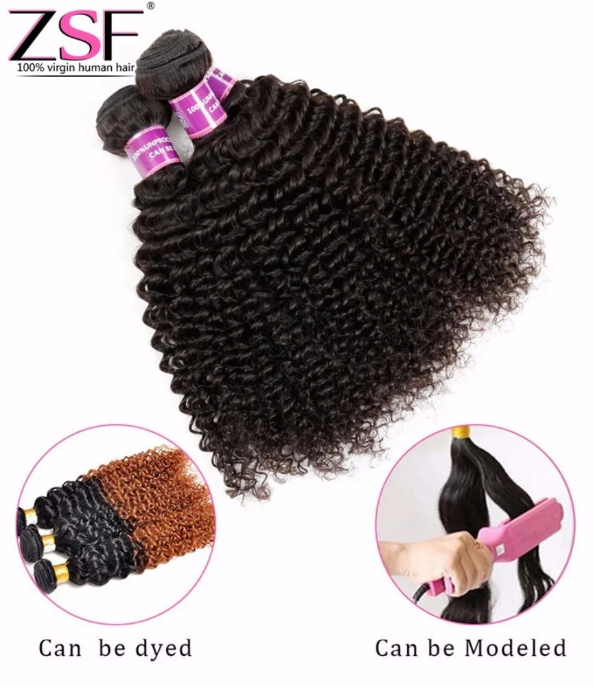 ZSF Brazilian Human Hair Extension Kinky Curly Hair, Wholesale Virgin Brazilian Hair Vendor, Raw Virgin Cuticle Aligned Hair