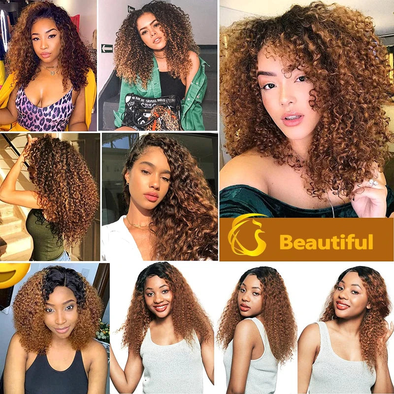 Ine Malaysian 180% Density Orange 12a Quality Cheap Wholesale Virgin Mongolian Kinky Curly Hair 1b 27 Ombre Bundles with Closure