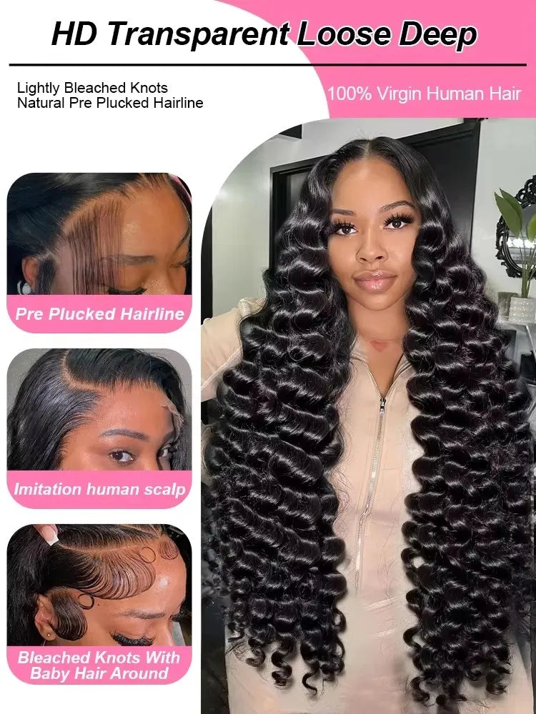 Premium 13x6 HD Lace Frontal Wig - 200 Density Brazilian Remy Human Hair Loose Wave Wig for Women