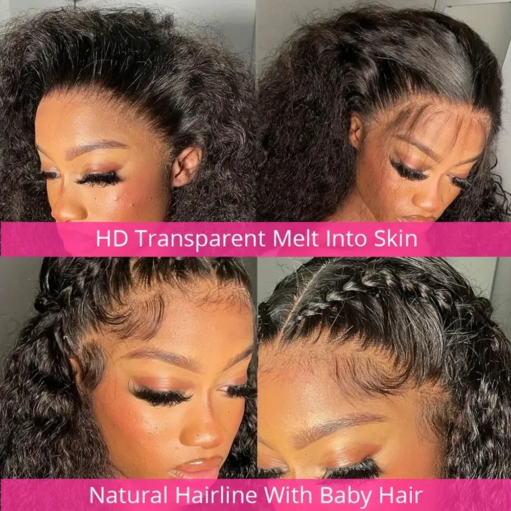 250 Density 360 Hd Lace Front Human Hair Wig Pre Plucked Invisible drawstring 360 Glueless Wig Deep Wave Frontal Wigs Human Hair