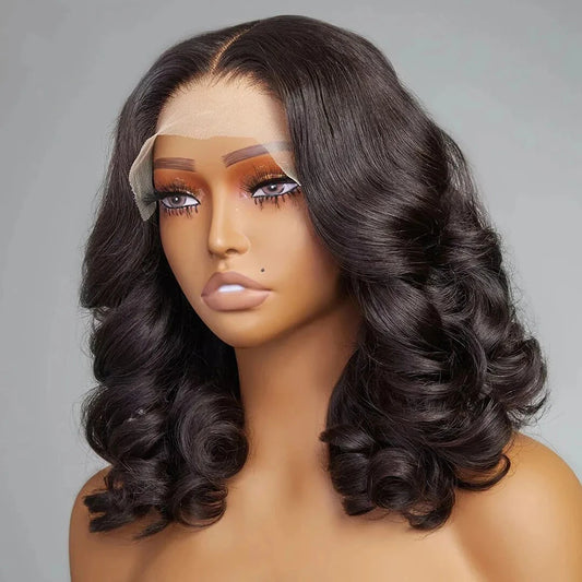 Premium Brazilian Body Wave Wig - 4x4 Lace Closure Human Hair Bob Wig for Women