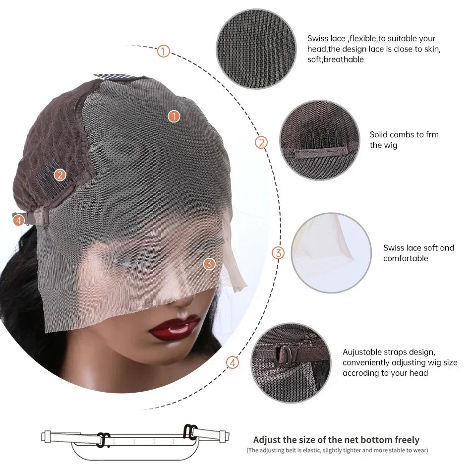 20 22 24 Inch 13x4 13x6 HD Transparent Bone Straight Lace Front Wigs 200 Density 360 Lace Brazilian Human Hair Wigs For Women
