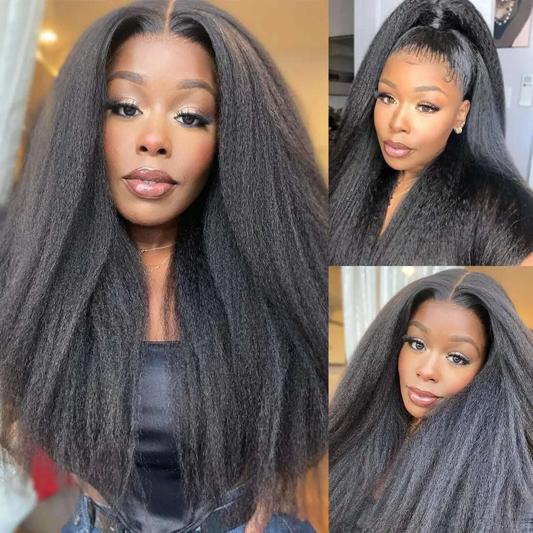 250D Invisible Strap Lace Wig Human Hair 360 Full Lace Front Human Hair Wig Kinky Straight Lace Frontal Wig Glueless Wigs