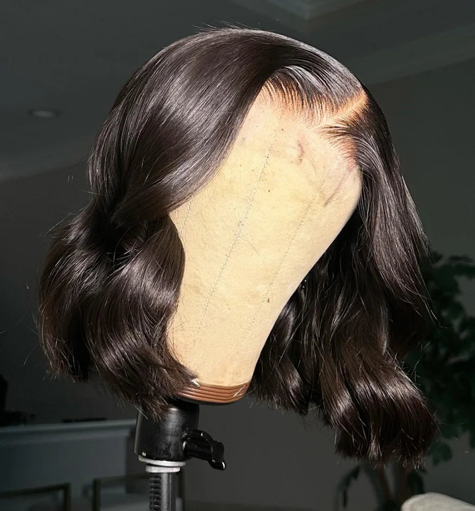 5x5 13x4 13x6 Bone Straight Bob Short Wigs Half Lace Front Wig Human Hair Vietnamese Raw Human Hair Lace Frontal Wig 250 Density