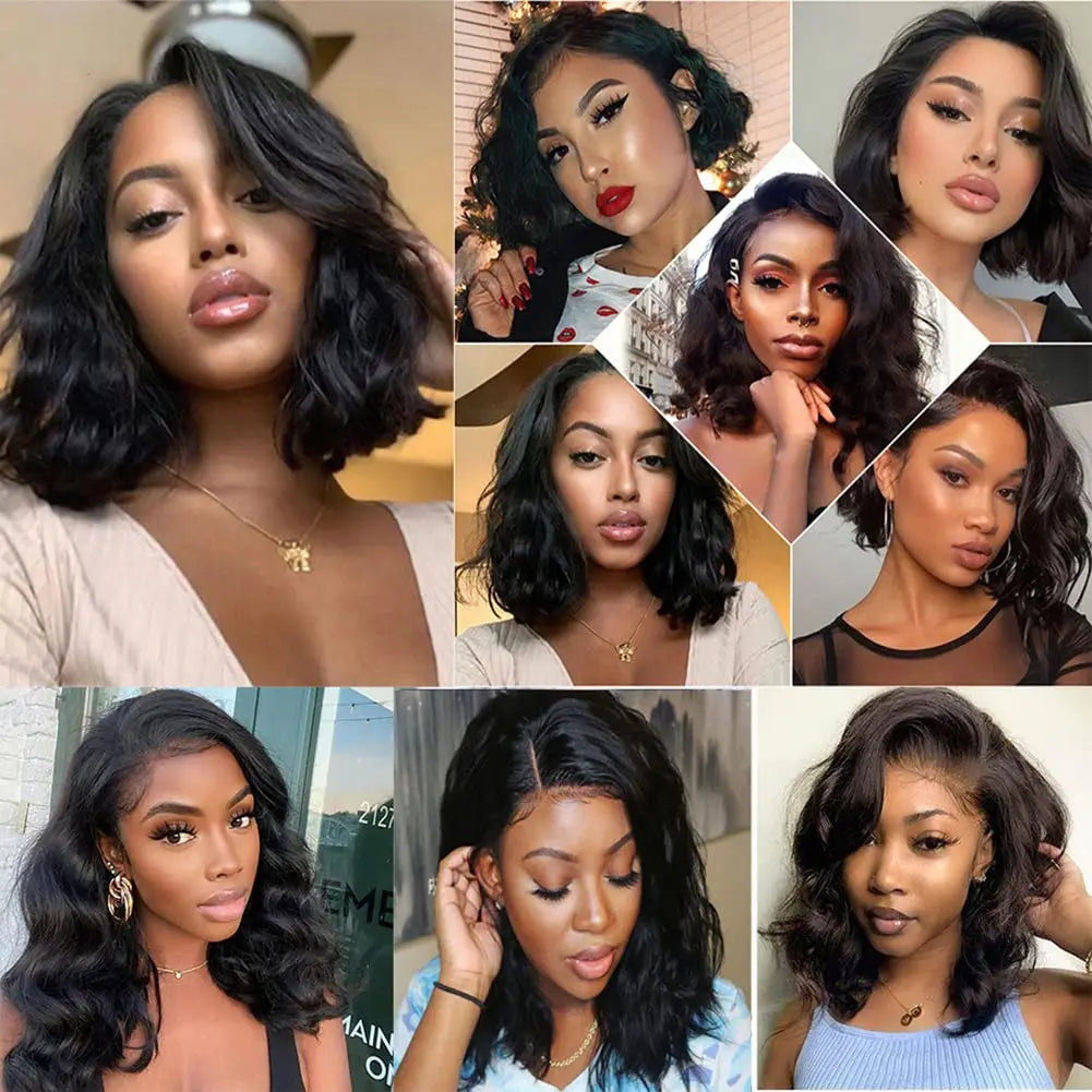 Premium Brazilian Body Wave Wig - 4x4 Lace Closure Human Hair Bob Wig for Women