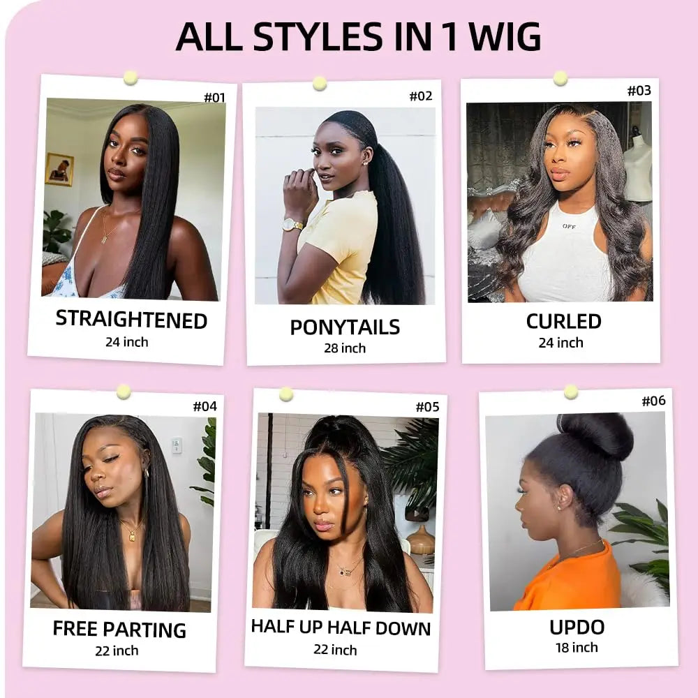 250D Invisible Strap Lace Wig Human Hair 360 Full Lace Front Human Hair Wig Kinky Straight Lace Frontal Wig Glueless Wigs