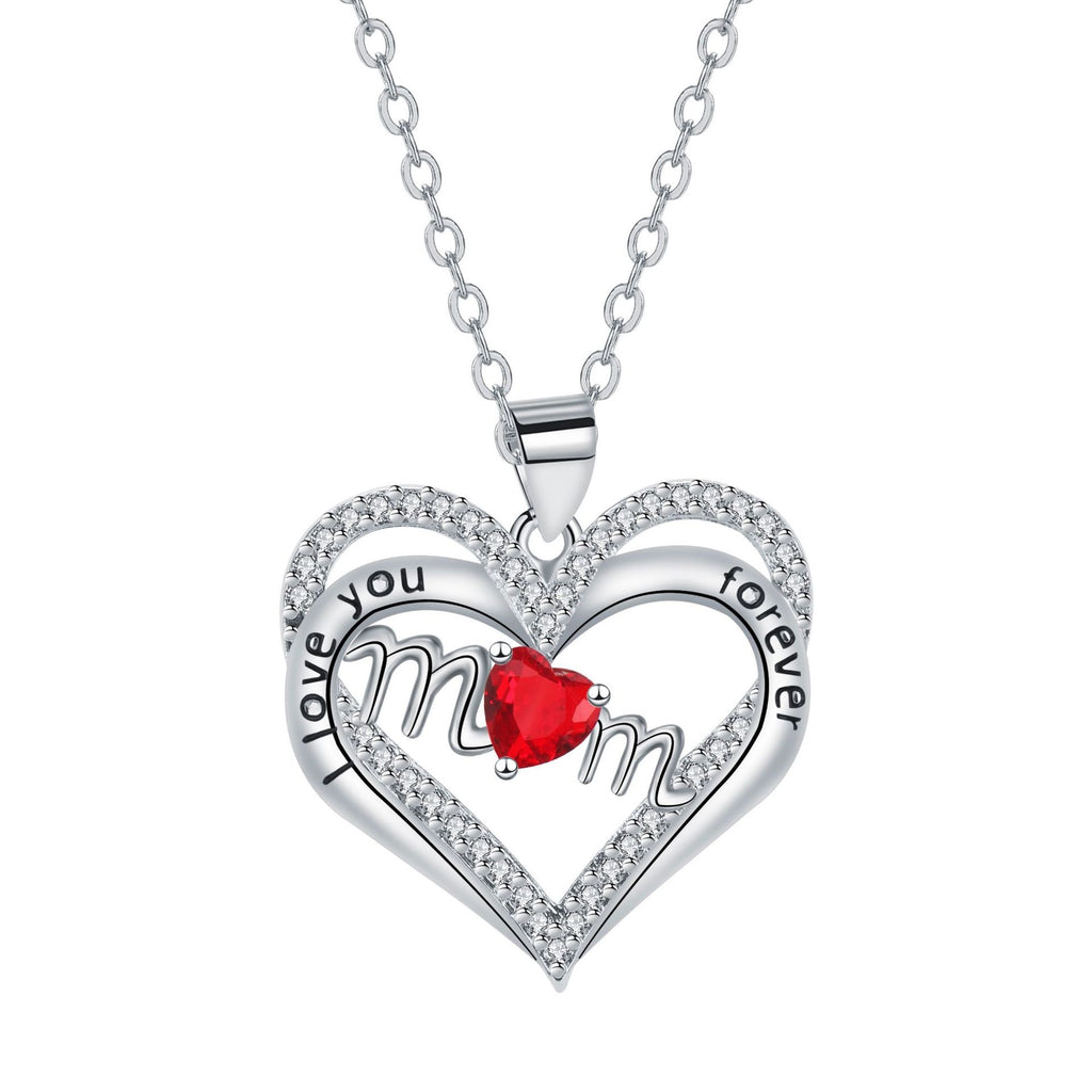 MOM Pendant Mother's Day Gift Necklace Pairs Heart Trendy Jewelry