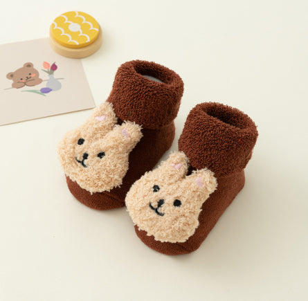 Newborn Baby Socks Terry Fleece-lined Thickened Autumn And Winter Style