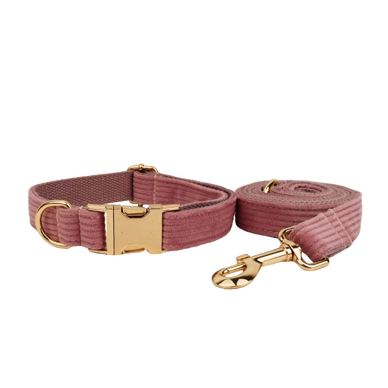 Corduroy Pet Collar Traction Rope