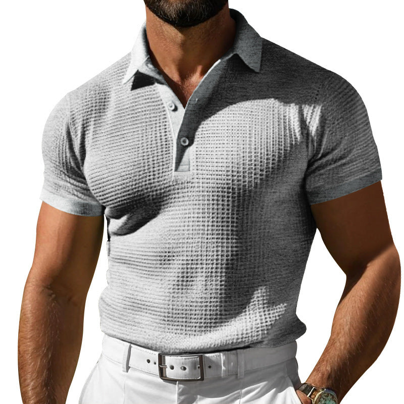 High-end Waffle Polo Shirt For Men