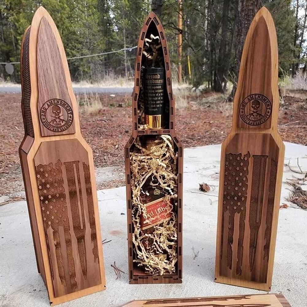 Wooden Bullet Red Wine Gift Box Diy Assembly Red Wine Box Father's Day Gift Box