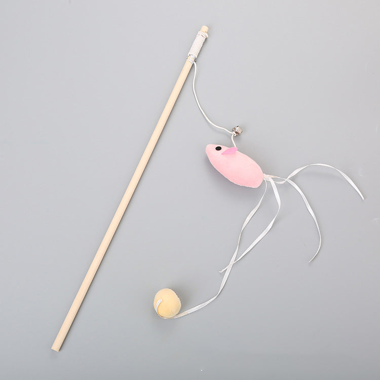 Pole Wooden Pole Funny Cat Stick Flexible For Cat Bell Funny Cat Stick Elastic Rope Woodenfor Cat