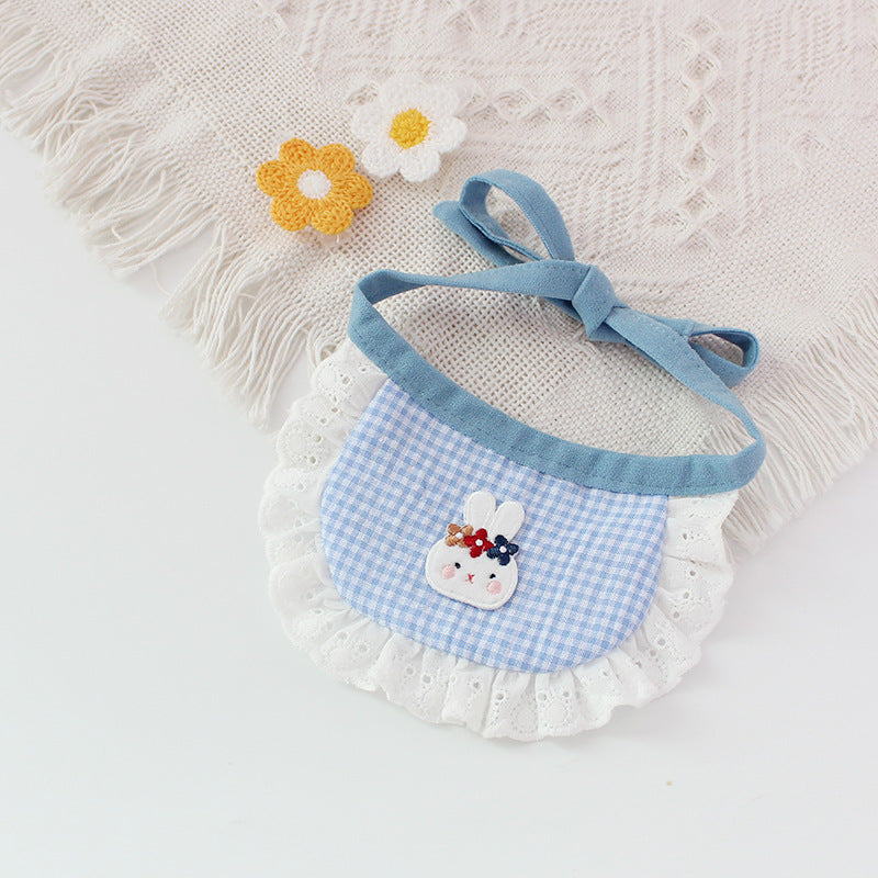 Cute Dog Smiling Bib Pet Bunny Saliva Towel