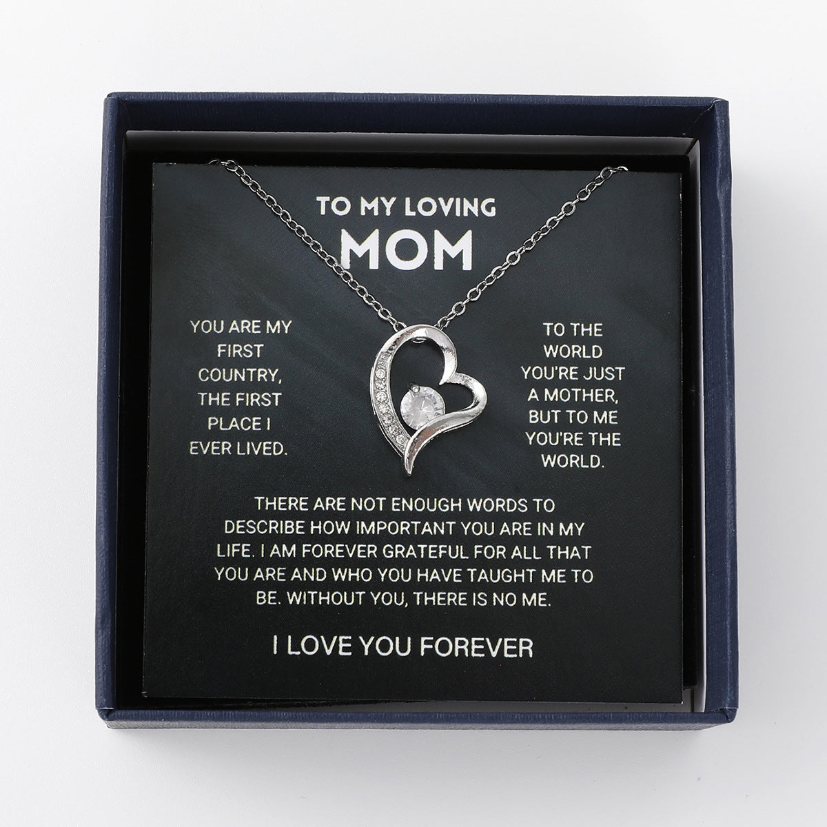 Hollow Jeweled Love Necklace Special-interest Design Mother's Day Gift