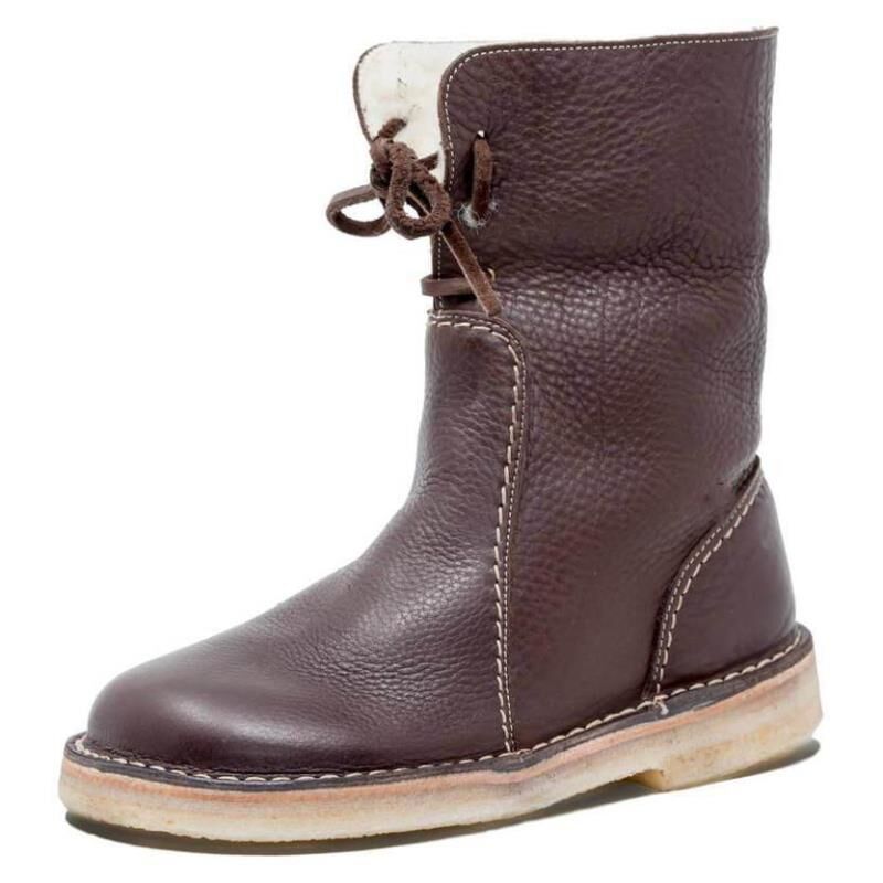 Large Size Women's Casual Lace-up Fleece Warm Martin Boots