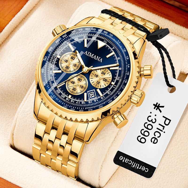 Quartz Three Eyes And Six Needles Men's Watch