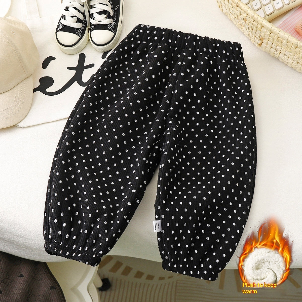 Children's Fleece-lined Warm Thickened Sweatpants