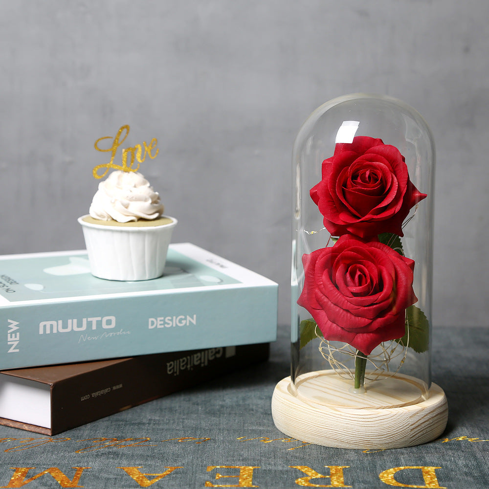 Valentine's Day Gift Simulation Gold-foil Roses Lighting Ornaments