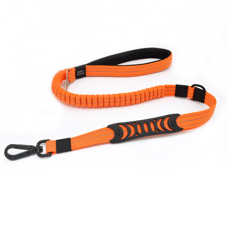 Buffer retractable reflective traction belt