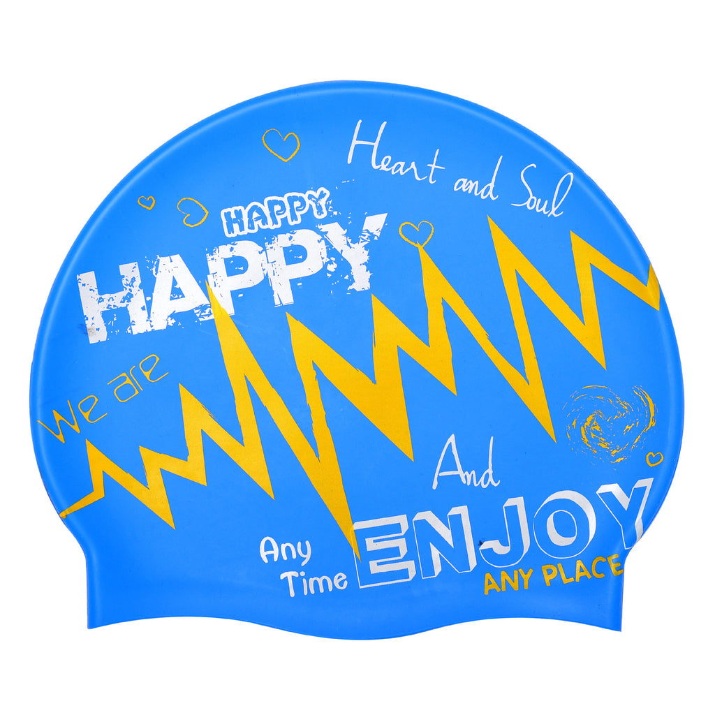 Adult silicone swimming cap waterproof unisex swimming fashion graffiti ear protection swimming cap in stock wholesale sporting goods