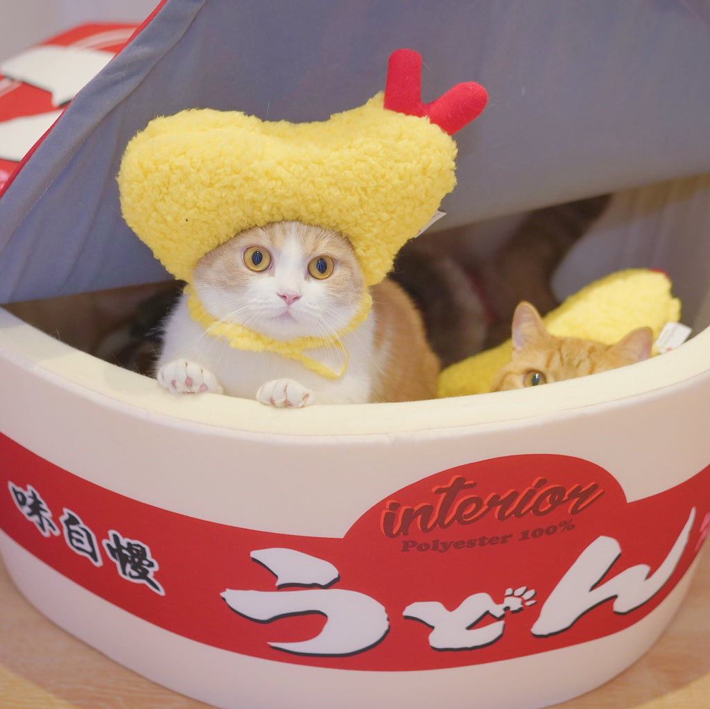 Tempura hat fried shrimp headgear
