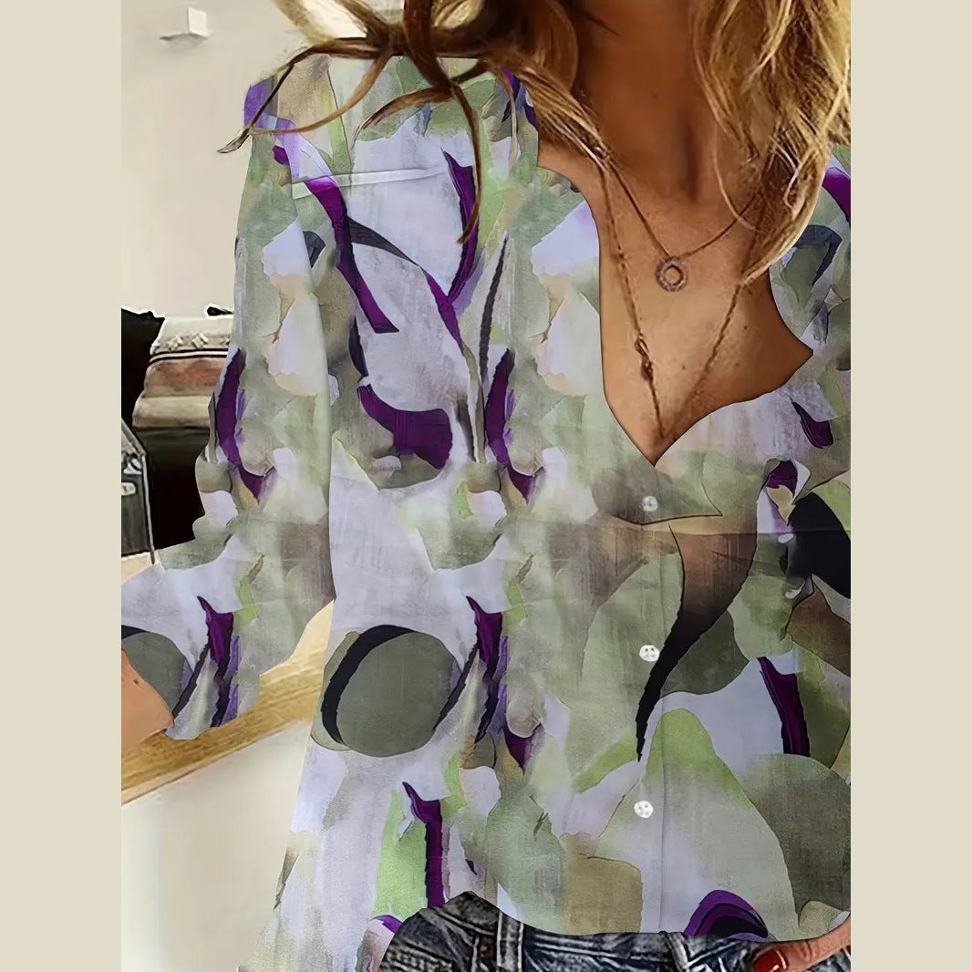 Women's Summer 3D Printed Blouse