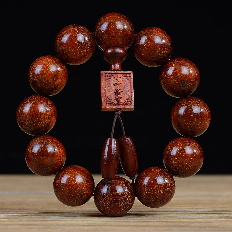 Zambian Blood Sandalwood Buddhist Bead Bracelet, Old Material, Small-Leaf Rosewood, High-Density Golden Star, Wholesale Prayer Bead Wooden Bracelet, Cultural and Artistic Crafts Manufacturer