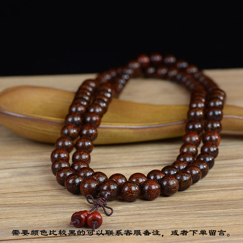 Zambian Blood Sandalwood Buddhist Bead Bracelet, Old Material, Small-Leaf Rosewood, High-Density Golden Star, Wholesale Prayer Bead Wooden Bracelet, Cultural and Artistic Crafts Manufacturer