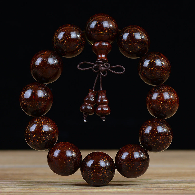 Zambian Blood Sandalwood Buddhist Bead Bracelet, Old Material, Small-Leaf Rosewood, High-Density Golden Star, Wholesale Prayer Bead Wooden Bracelet, Cultural and Artistic Crafts Manufacturer
