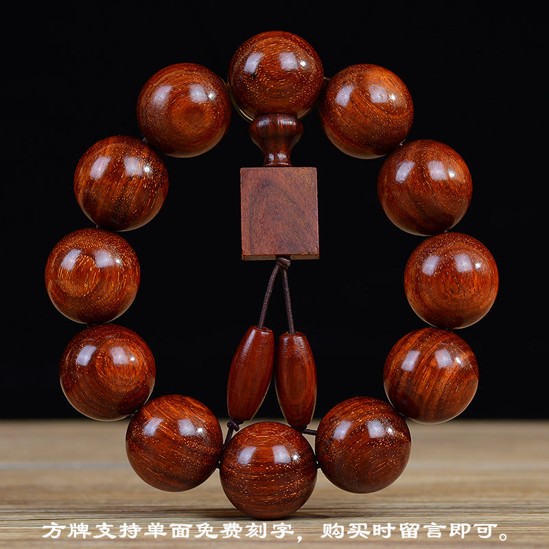 Zambian Blood Sandalwood Buddhist Bead Bracelet, Old Material, Small-Leaf Rosewood, High-Density Golden Star, Wholesale Prayer Bead Wooden Bracelet, Cultural and Artistic Crafts Manufacturer