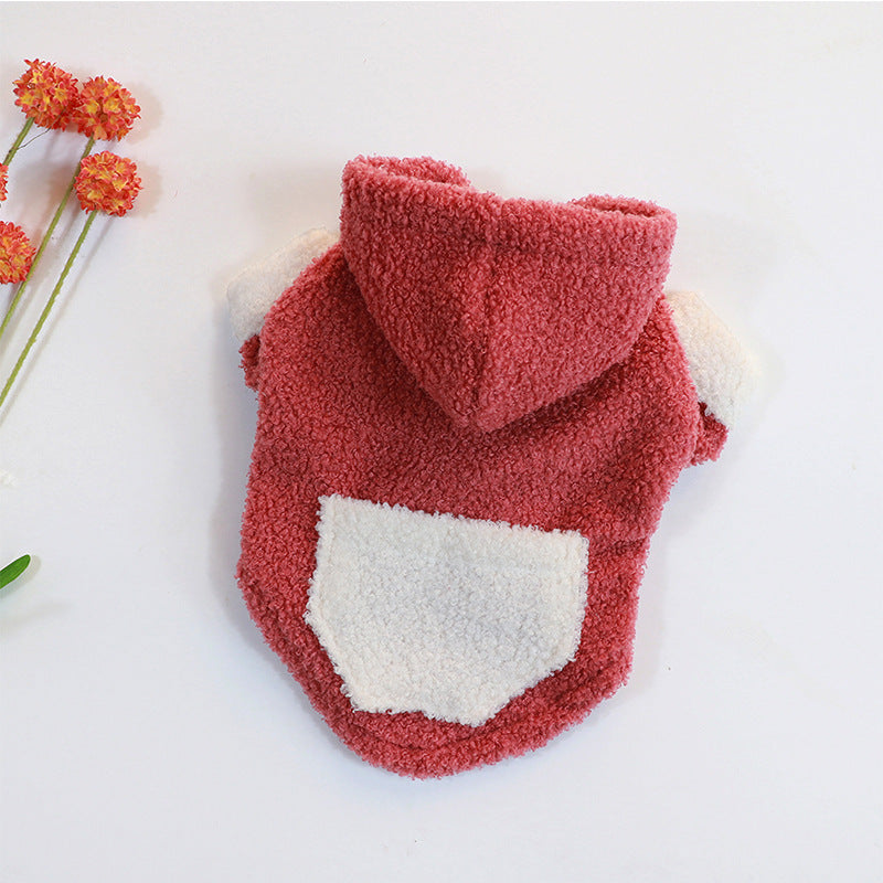 Plush thick warm pet dog clothes