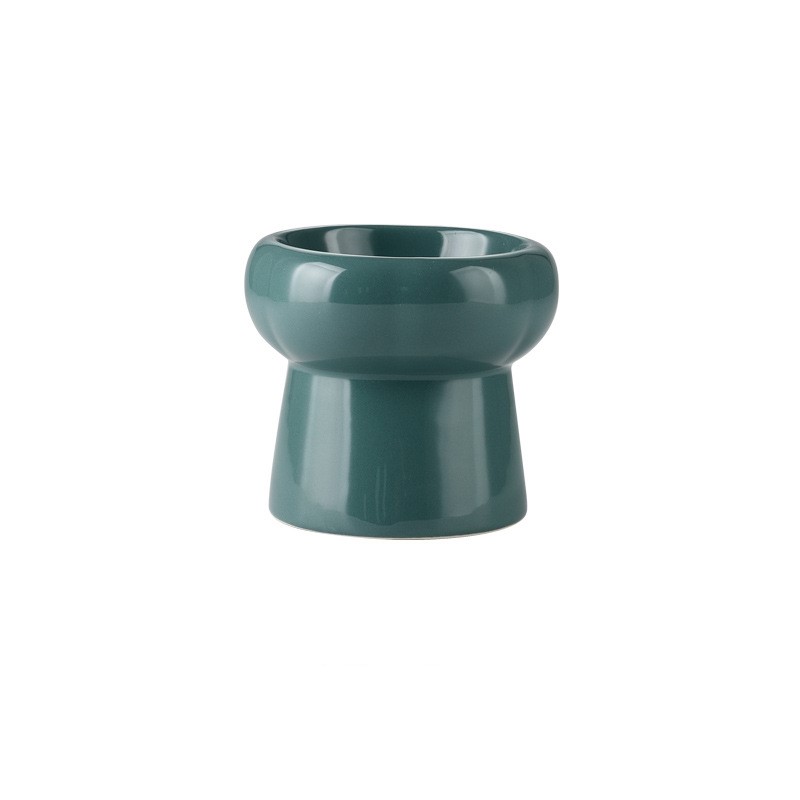Ceramic cat bowl protects cervical spine high feet