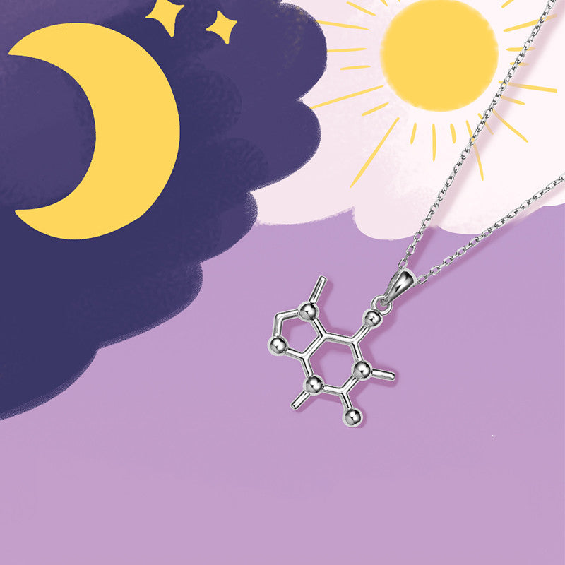 Chemical Element Necklace Dopamine Adrenaline Transport Silver Graduate Day Gift