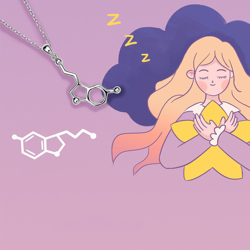 Chemical Element Necklace Dopamine Adrenaline Transport Silver Graduate Day Gift