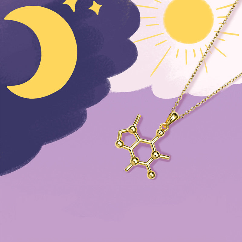 Chemical Element Necklace Dopamine Adrenaline Transport Silver Graduate Day Gift
