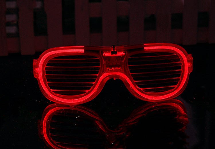 Luminous Glasses LED Light Up Glasses Party Decoration Purple Color Luminous Shutter Shades Glow Glasses Children Adults Holiday Accessories Gift