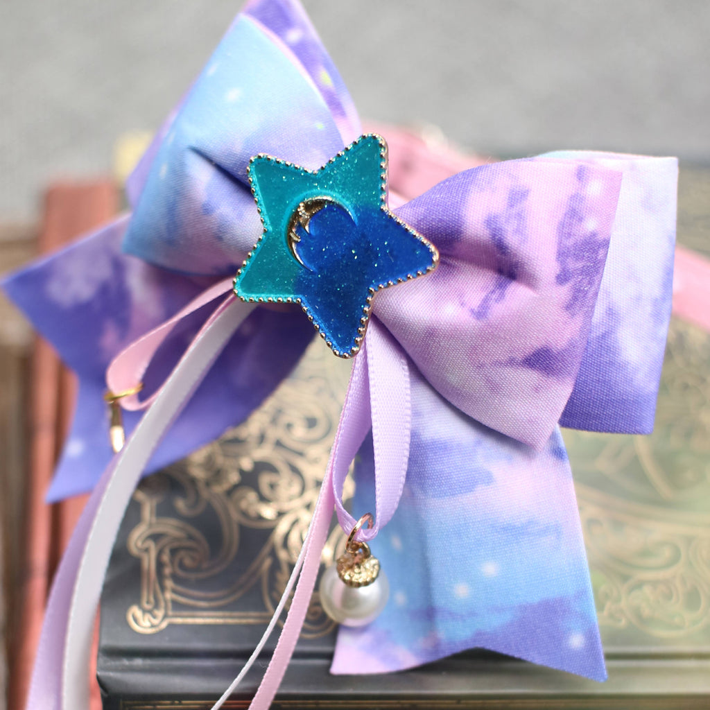 Lotus Hand-Made Original Handmade Colorful Starry Sky Bowknot Pet Cat And Dog Collar Bow Tie Lace Jewelry