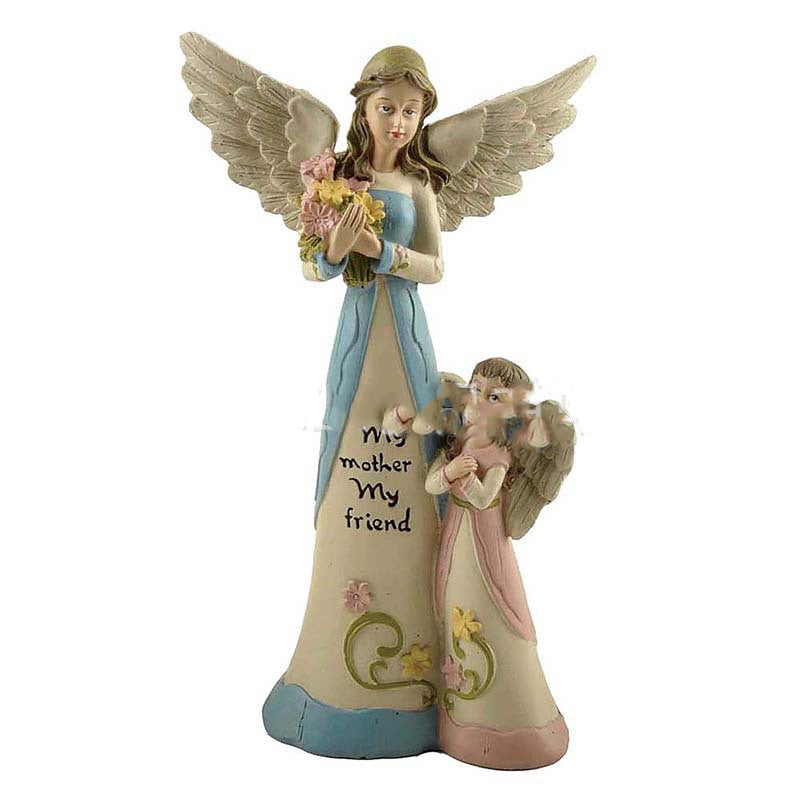 Mother'S Day Gift Birthday Gift Home Decoration Cute Angel Resin Crafts Mom And Child