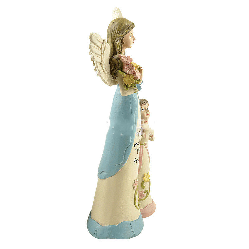 Mother'S Day Gift Birthday Gift Home Decoration Cute Angel Resin Crafts Mom And Child